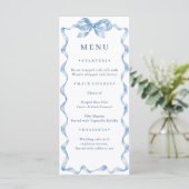 Menu Élégant Mariage de mâchoire bleu Dusty (Debout devant)