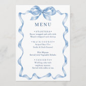 Menu Élégant Mariage de mâchoire bleu Dusty (Devant)