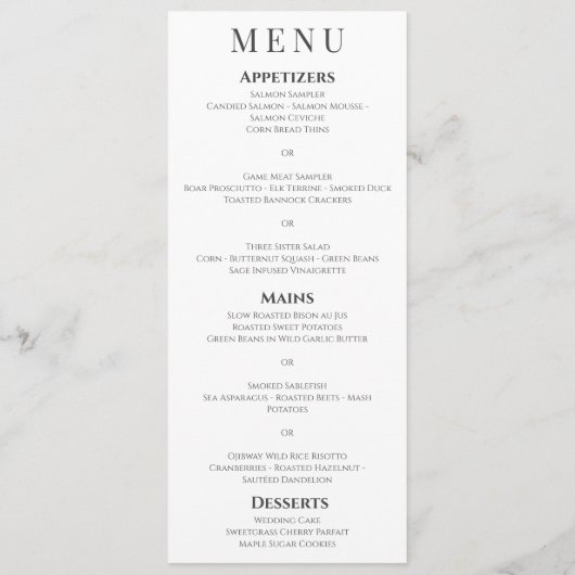 Menu Élégant Mariage de monogramme de charbon blanc mod (Dos)