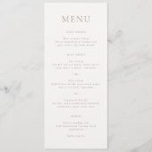 Menu Élégant Mariage de Monogramme Neutre Terre (Devant)