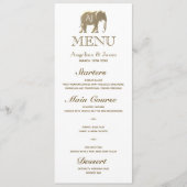 Menu Élégant Mariage de Monogramme Or (Devant)