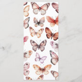 Menu Élégant Mariage de papillons Fête CUSTOM (Dos)