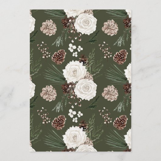 Menu Élégant Mariage de pin d'hiver (Dos)