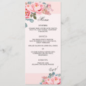 Menu Élégant Mariage de pivoines aquarelles (Devant)