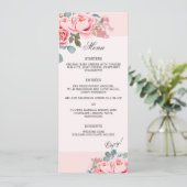Menu Élégant Mariage de pivoines aquarelles (Debout devant)