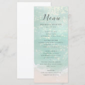 Menu Élégant mariage de plage océanique pétillant abstr (Devant / Derrière)