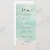Menu Élégant mariage de plage océanique pétillant abstr (Devant / Derrière)