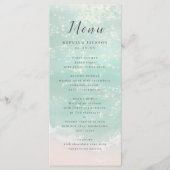 Menu Élégant mariage de plage océanique pétillant abstr (Devant)