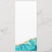 Menu Elégant Mariage de script d'aquarelle bleue (Dos)