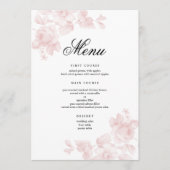 Menu Élégant Mariage de script floral (Devant)