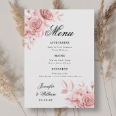 Menu Élégant Mariage de script rose rose pâle rose flor