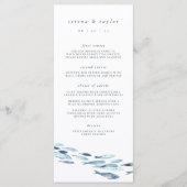 Menu Elégant Mariage d'eau bleu côtier (Devant)
