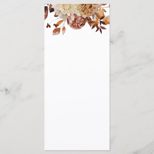 Menu Élégant Mariage des feuilles d'automne (Dos)