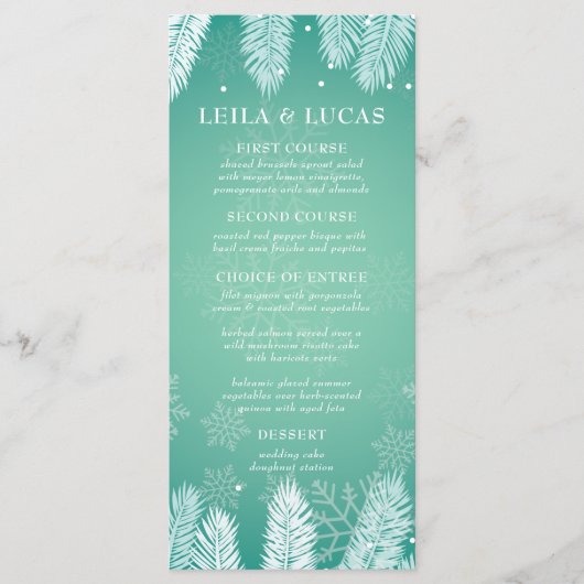 Menu Élégant Mariage d'hiver (Devant)