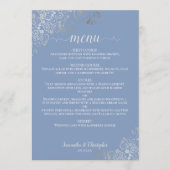 Menu Élégant Mariage en dentelle argentée (Devant)
