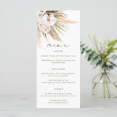 Menu Élégant Mariage en herbe Pampas (Debout devant)