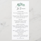 Menu Élégant Mariage Eucalyptus (Devant)