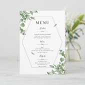 Menu Élégant Mariage Feuille Eucalyptus (Debout devant)