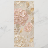 Menu Élégant Mariage Fleur Rose Crème (Dos)