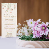 Menu Élégant Mariage Fleur Sauvage Charme