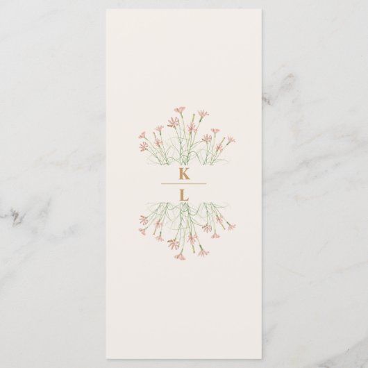 Menu Élégant Mariage Fleur Sauvage Charme (Dos)