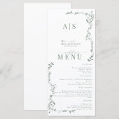 Menu Élégant Mariage floral (Devant / Derrière)