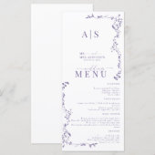 Menu Élégant Mariage floral (Devant / Derrière)