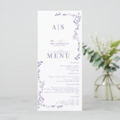 Menu Élégant Mariage floral (Debout devant)