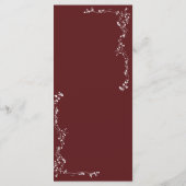 Menu Élégant Mariage floral (Dos)