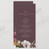 Menu Élégant Mariage floral automne (Devant / Derrière)
