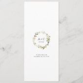Menu Élégant mariage floral blanc de verdure feuillage (Dos)
