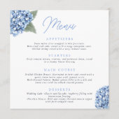 Menu Élégant Mariage floral Blue Hydrangea (Devant)
