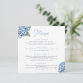 Menu Élégant Mariage floral Blue Hydrangea (Debout devant)