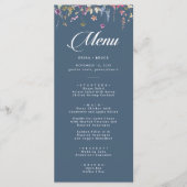 Menu Élégant Mariage Floral Calligraphie Botanique (Devant)