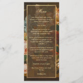 Menu Élégant Mariage Floral d'Art Fin (Devant)