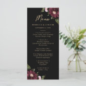 Menu Élégant Mariage floral de Bourgogne noire (Debout devant)