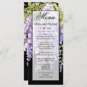 Menu Élégant mariage floral de glyteria couleur pourpre (Devant / Derrière)