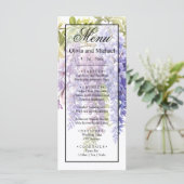 Menu Élégant mariage floral de glyteria couleur pourpre (Debout devant)