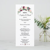 Menu Élégant Mariage floral d'ivoire de Bourgogne (Debout devant)