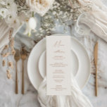 Menu Élégant Mariage floral en terre cuite rustique<br><div class="desc">Avec son design élégant, sa palette de couleurs rustiques en terre cuite et ses délicats accents floraux, cette carte de menu ajoute une touche de sophistication à votre expérience culinaire. Réalisée avec soin dans le détail, cette carte de menu améliore l'ambiance générale de votre réception et vous garantit une expérience...</div>