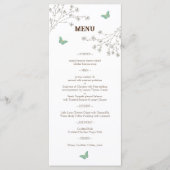 Menu Élégant Mariage floral et papillon (Devant)