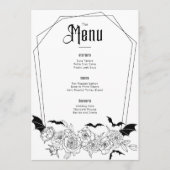 Menu Élégant Mariage floral gothique (Devant)