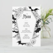 Menu Élégant Mariage floral gothique (Debout devant)