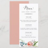 Menu Élégant Mariage Floral Jardin (Devant / Derrière)