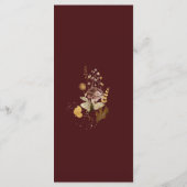 Menu Élégant mariage floral or bourguignon (Dos)