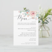 Menu Élégant Mariage Floral Succulent. Dîner botanique (Debout devant)