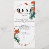 Menu Élégant Mariage floral tropical (Devant)