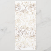 Menu Élégant Mariage Gold Florals (Dos)