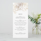 Menu Élégant Mariage Gold Florals (Debout devant)