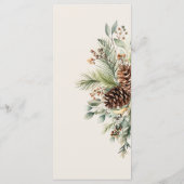 Menu Élégant mariage hivernal avec verdure de pin (Dos)